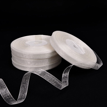Стрічка з органзи, 10 мм, Біла (LEN-054922)