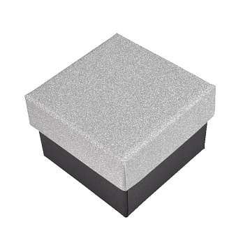 Коробочка Квадратная под колечко, 5х5х3,5 см, Серебристая (UPK-060577)