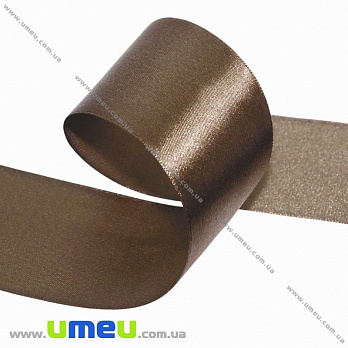 Атласна стрічка, 50 мм, Коричнева (LEN-027604)