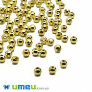 Намистина пластикова Кругла, 4 мм, Золотиста (BUS-028480)