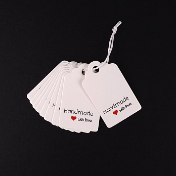 Бирки для подарков с надписью, 50х30 мм, Белые (UPK-056272)