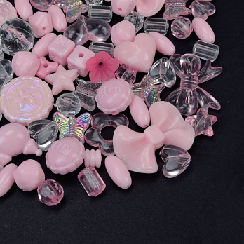 Намистини пластикові, Мікс рожевий (BUS-059568)