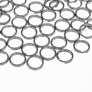 Колечка подвійні з нерж. сталі, 8 мм, 0,6 мм, Темне срібло (STL-060420)