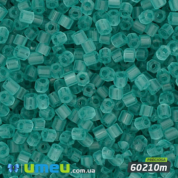 Бисер чешский Рубка 10/0, №60210m, Бирюзовый прозрачный матовый (BIS-024305)