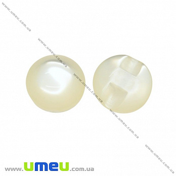 Гудзик пластиковий на полуніжці Круглий, 12,5 мм, Кремовий (PUG-016486)