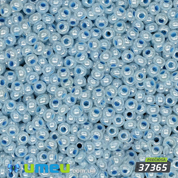 Бісер чеський №525 / 37365, Блакитний блідий, Перламутровий, 10/0 (BIS-003854)