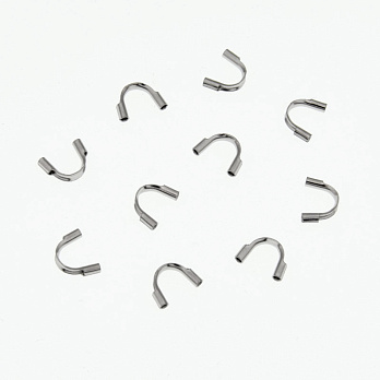 Протекторы для тросика из нержавеющей стали, 6х5 мм, Темное серебро (STL-051971)