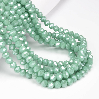 Бусины рондели, 6х5 мм, Мятный AB (BUS-057090)