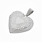 Медальон Сердце с узором из нержавеющей стали, 29х29х7 мм, Темное серебро  (STL-061286)