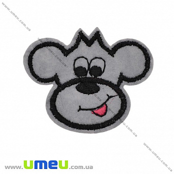 Термоаплікація дитяча Мавпочка, 5,5х4,5 см, Сіра (APL-022265)