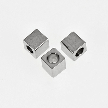 Намистини з нержавіючої сталі Куб, 4 мм, Темне срібло (STL-055611)