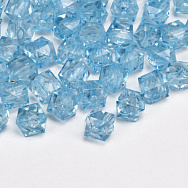 Бусины для сумок ОПТ Акриловые, Куб граненый, 8х7,5 мм, Голубые (BUS-059925)