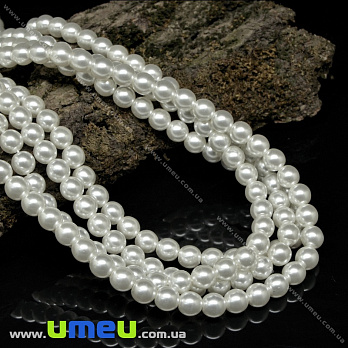 Намистини чеське скло Preciosa Перли 6 мм 70402, Білий (BUS-036099)