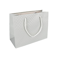 Подарочный пакет Ромбики, 23х17,5х10 см, Серый (UPK-035627)