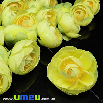 [Архів] Півонія тканинна (головка), 45 мм, Жовта (DIF-033192)