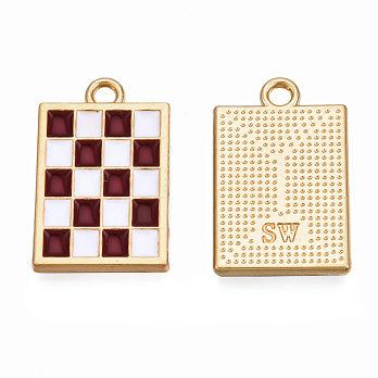 Підвіска метал. Шахова дошка, Стійке покриття, 22х13,5 мм, Світле золото (POD-053726)