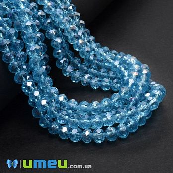 Бусины рондели, 6х5 мм, Голубые АВ (BUS-049203)