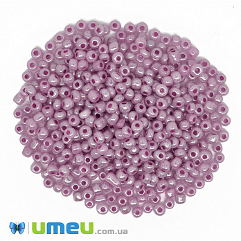 Бисер китайский крупный, 6/0, Сиреневый перламутровый, 4 мм (BIS-008628)
