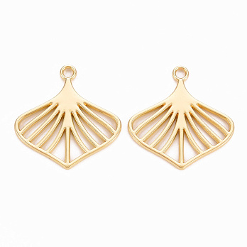 Підвіска метал. Листочок, Стійке покриття, 23х22 мм, Світле золото (POD-053554)