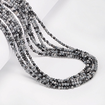 Намистини Сніжний обсидіан, Натур. камінь, 2 мм, Круглі грановані (BUS-054306)