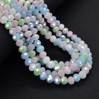 Бусины рондели, 8х6 мм, Микс разноцветный (BUS-052168)