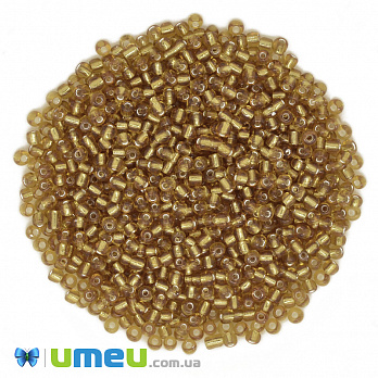 Бісер китайський середній, 8/0, Золотистий блискучий, 3 мм (BIS-039294)