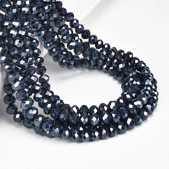 Намистини ронделі, 6х5 мм, Мокрий асфальт AB (BUS-057086)