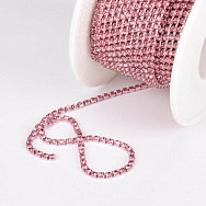 Стразовая цепь SS6 - 2,0 мм, Розовая, Стразы стеклянные розовые (ZEP-042999)