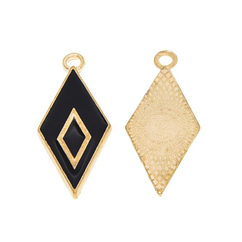 Підвіска метал. Ромб чорний, 28х12 мм, Золото (POD-054683)