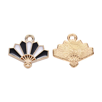 Підвіска метал. Віяло чорне, 17х15 мм, Світле золото (POD-053585)