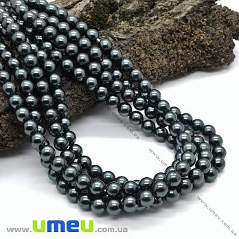 Намистини чеське скло Preciosa Перли 6 мм 70000, Зелений темний (BUS-036074)