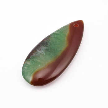 Подвеска Капля, Натур. камень Агат бразильский, 40х18 мм (POD-058696)