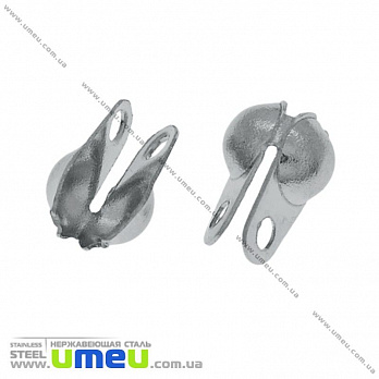 [Архів] Каллот з нержавіючої сталі, 4х2 мм, Темне срібло (STL-022901)