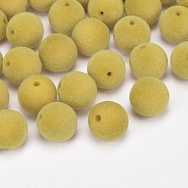 Намистина оксамитова, Кругла, 10 мм, Гірчична (BUS-060188)