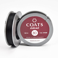 Нитка для бісеру COATS Dabond 80, Чорна, 150 м (MUL-060562)