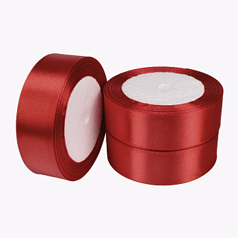 Атласна стрічка, 25 мм, Червона (LEN-053429)