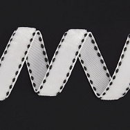 Стрічка оксамитова з кантом, 10 мм, Біла (LEN-060567)