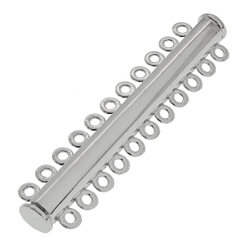 Магнітний замок-слайдер на 11 ниток, Темне срібло, 62х13,5х7 мм (ZAM-053081)