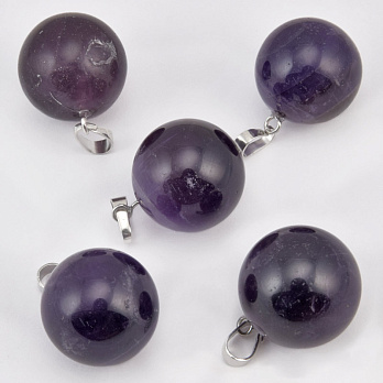 Подвеска Шар, Натур. камень Аметист, 18 мм (POD-058587)
