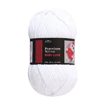 Пряжа Premium Yarn Baby Love 100 г, 120 м, Белая 301, 1 моток (YAR-055997)