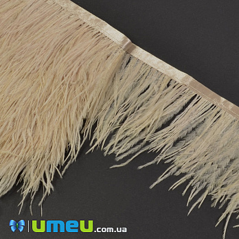 Пір'я страуса на стрічці, 8-10 см, Бежеві (PER-040293)