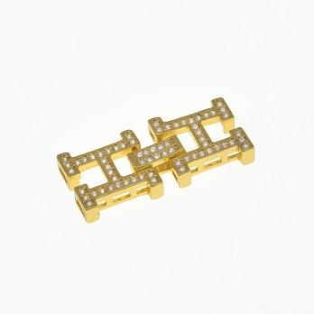 Застёжка, 27х12 мм, Латунь с покрытием 18 kt, Куб. цирконий (ZAM-058447)