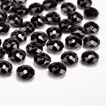 Бусины акриловые, Рондели, 8 мм, Черные (BUS-054586)