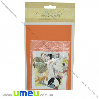 Набір скрапбукінгу для виготовлення 3-х великих листівок з конвертами, Пінгвіни (DIF-032794)