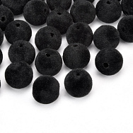 Намистина оксамитова, Кругла, 10 мм, Чорна (BUS-060186)