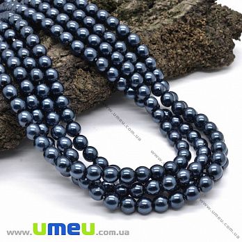 Намистини чеське скло Preciosa Перли 6 мм 70039, Синій темний (BUS-036080)