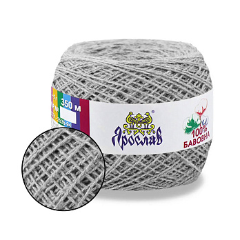 Пряжа Ярослав Бавовна 14/2, 50 г, 350 м, Серая 109 (YAR-058971)