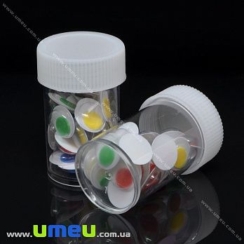 Глазки клеевые круглые, 12 мм, Разноцветные (DIF-037223)