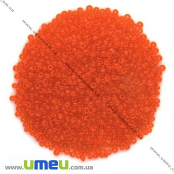 Бисер китайский средний, 8/0, Оранжевый прозрачный, 3 мм (BIS-007974)