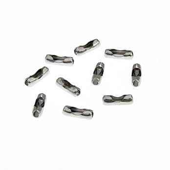Застёжки для цепи с шариками из нерж. стали, 9х3 мм, Темное серебро (STL-044618)